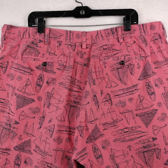 Polo Ralph Lauren Shorts Mens Size 42 Pink Sailboat Nautical AOP Print Chino - Picture 13 of 16